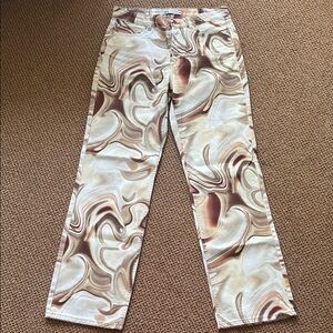 Zara Printed Swirl Patterned Jeans